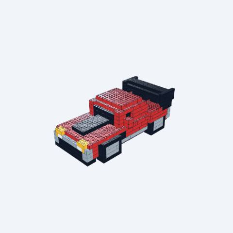 Large Red Supercar 3D Brick Model