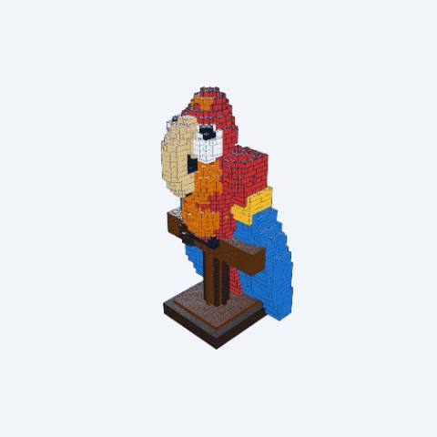 3,000 Piece Scarlet Macaw Parrot LEGO MOC