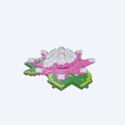 Blooming Lotus On Lilypads LEGO MOC