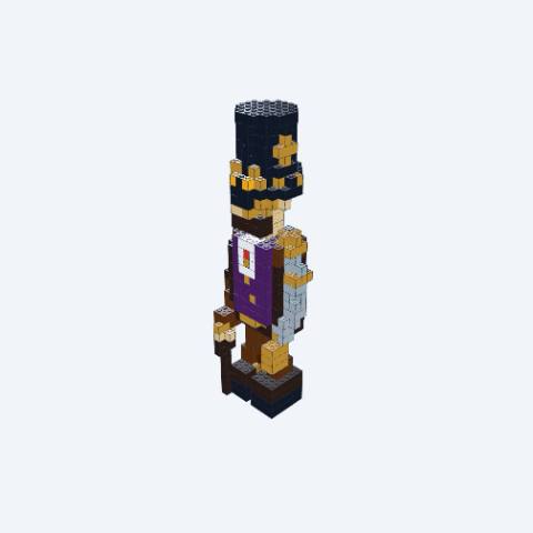 Steampunk Gentleman Inventor 3D Brick Model